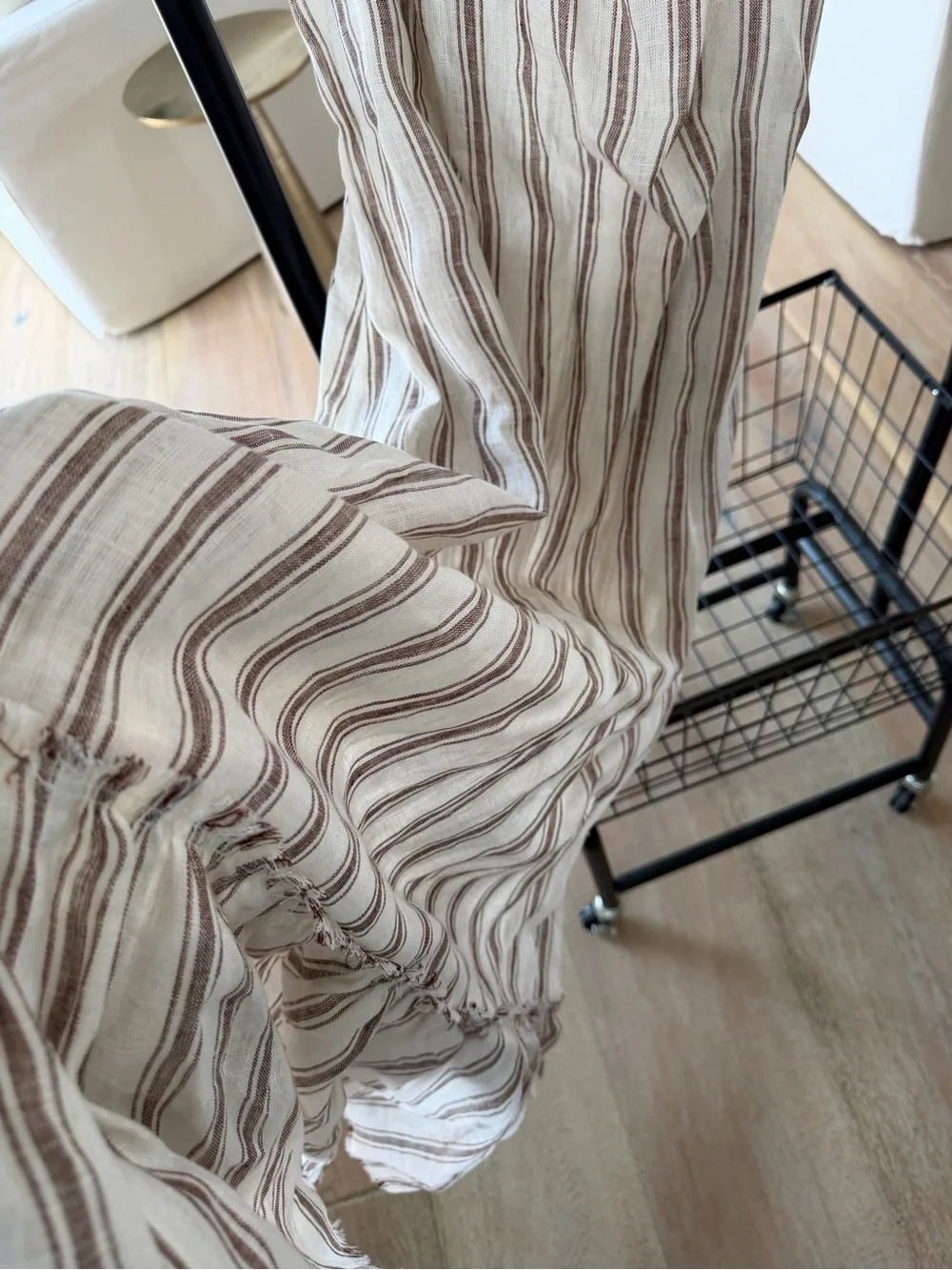 Tory Burch Cream Maxi Dress with Brown Stripes